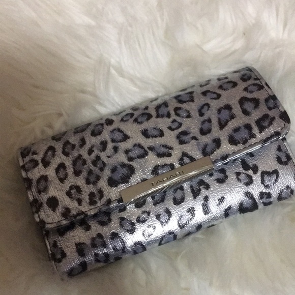 Tahari Handbags - Silver leopard wallet